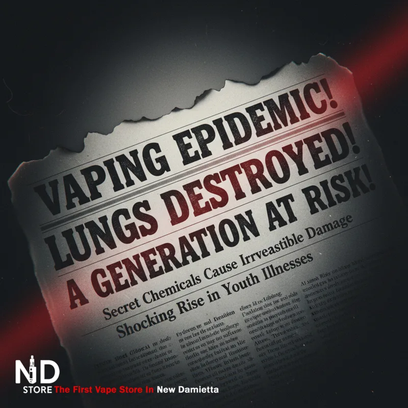 newspaper headline about vaping dangers عناوين صحفية عن مخاطر التدخين الإلكتروني - ND Store - أفضل فيب ستور في دمياط