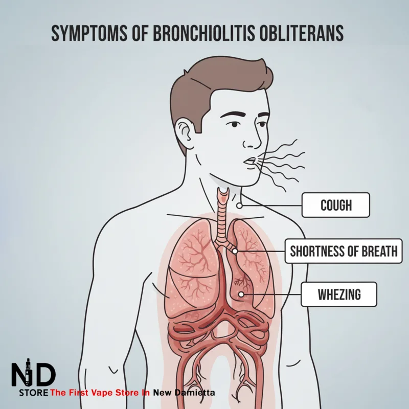 popcorn lung symptoms أعراض رئة الفشار: كحة وضيق تنفس وصفير - ND Store - أفضل فيب ستور في دمياط
